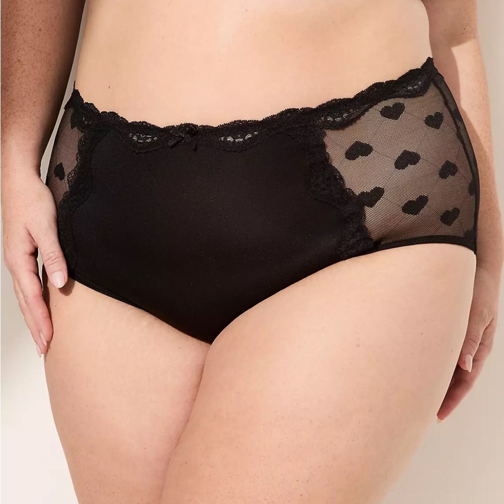 Cacique Heart Mesh Full Brief Panty NWT